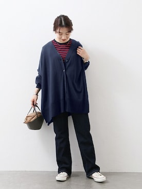 「アイテム（その他シューズ、ホワイト系）」を使った、kuboさん（レディース・158cm）の冬コーディネート