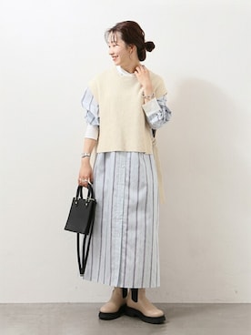 「JOURNAL STANDARD（ジャーナルスタンダード）のアイテム（ベスト）」を使った、kuboさん（レディース・158cm）の冬コーディネート