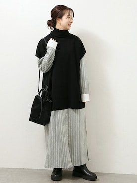 「JOURNAL STANDARD（ジャーナルスタンダード）のアイテム（ベスト）」を使った、kuboさん（レディース・158cm）の冬コーディネート