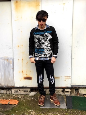 「SHOCKERのアイテム」を使った、Vinnyさん（メンズ・163cm）の冬コーディネート