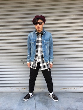 「JOURNAL STANDARD relume（ジャーナルスタンダード　レリューム）のアイテム（デニムジャケット）」を使った、Vinnyさん（メンズ・163cm）の春コーディネート