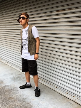 「SHOCKERのアイテム」を使った、Vinnyさん（メンズ・163cm）の夏コーディネート