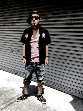 「SHOCKERのアイテム」を使った、Vinnyさん（メンズ・163cm）の夏コーディネート