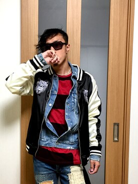 「Gジャン×アウター」｜Vinnyさん（メンズ・163cm）の秋コーディネート