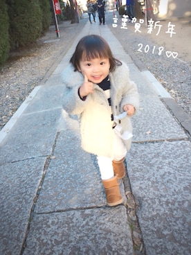 「D.fesense（ディーフェセンス）のアイテム（ダウンジャケット/コート）」を使った、punanaさん（キッズ・80cm）の冬コーディネート