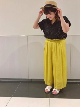 「frames RAY CASSIN（フレームスレイカズン）のアイテム（帽子）」を使った、Maya⍢⃝さん（レディース・152cm）の夏コーディネート
