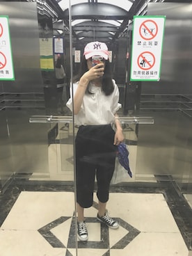「working style」｜「アイテム（帽子）」を使った、Jocelynさん（レディース・167cm）の夏コーディネート