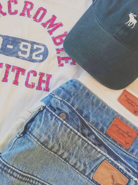 「Abercrombie&Fitch（アバークロンビーアンドフィッチ）のアイテム（キャップ）」を使った、❤︎さん（レディース・167cm）の夏コーディネート