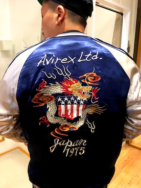 「AVIREX（アヴィレックス）のアイテム（ブルゾン）」を使った、yo-sukeさん（メンズ・180cm）の冬コーディネート