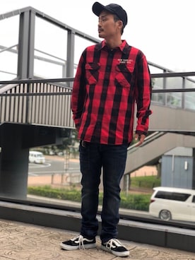 「AVIREX（アヴィレックス）のアイテム（パンツ）」を使った、yo-sukeさん（メンズ・180cm）の秋コーディネート