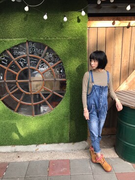 「Mimosa（ミモザ）のアイテム」を使った、Eve Chenさん（レディース・159cm）の冬コーディネート