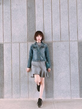 「Mimosa（ミモザ）のアイテム」を使った、Eve Chenさん（レディース・160cm）の春コーディネート