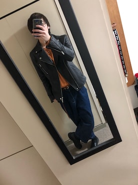 「Daniel Wellington」｜「アイテム（ライダースジャケット）」を使った、kei （相互フォロー）さん（メンズ・177cm）の春コーディネート