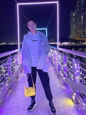 「MSGM（エムエスジーエム）のアイテム（Tシャツ/カットソー）」を使った、@貧窮貴公子さん（メンズ・178cm）の春コーディネート