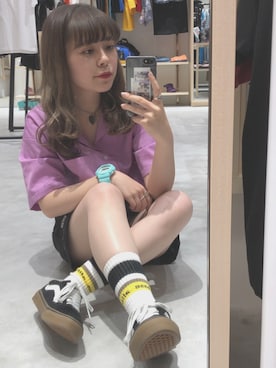 「AFTERBASE（アフターベース）のアイテム」を使った、Fukuo Yuukaさん（レディース・145cm）の春コーディネート