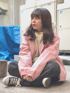 「CONVERSE（コンバース）のCONVERSE コンバース オール スター オックス / ALL STAR OX(BLACK) 32160321（スニーカー）」を使った、Fukuo Yuukaさん（レディース・145cm・20代）の冬コーディネート