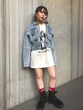 「グランジ」｜「アイテム（ブルゾン）」を使った、Fukuo Yuukaさん（レディース・145cm）の春コーディネート