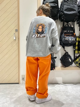 「X-girl（エックスガール）のWIDE TAPERED PANTS（その他パンツ）」を使った、Fukuo Yuukaさん（レディース・145cm）の秋コーディネート