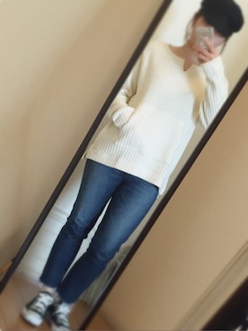 「TODAYFUL（トゥデイフル）のHELENA'sデニム（デニムパンツ）」を使った、yukacocoさん（レディース・160cm）の冬コーディネート