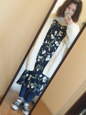 「TODAYFUL（トゥデイフル）のHELENA'sデニム（デニムパンツ）」を使った、yukacocoさん（レディース・160cm）の冬コーディネート