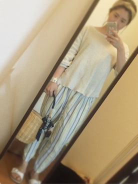 「TODAYFUL（トゥデイフル）のアイテム（かごバッグ）」を使った、yukacocoさん（レディース・160cm）の春コーディネート