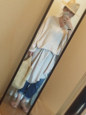 「TODAYFUL（トゥデイフル）のアイテム（チュニック）」を使った、yukacocoさん（レディース・160cm）の春コーディネート