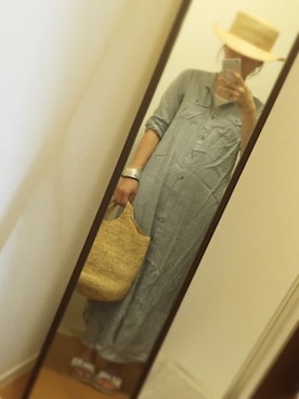「TODAYFUL（トゥデイフル）のアイテム（シャツワンピース）」を使った、yukacocoさん（レディース・160cm）の夏コーディネート