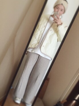 「TODAYFUL（トゥデイフル）のTODAYFUL(トゥディフル) ''Rough Knit PT'' リブニットワイドパンツ（その他パンツ）」を使った、yukacocoさん（レディース・160cm）の冬コーディネート