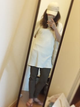 「キャップ女子」｜「アイテム（ビーチサンダル）」を使った、yukacocoさん（レディース・160cm）の夏コーディネート