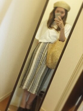 「TODAYFUL（トゥデイフル）のアイテム（ハンチング/ベレー帽）」を使った、yukacocoさん（レディース・160cm）の夏コーディネート