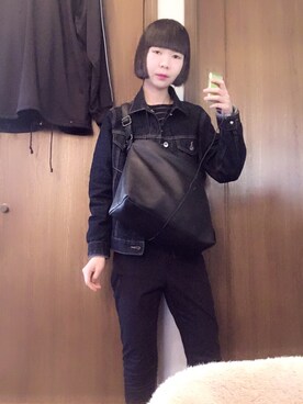 「アイテム（デニムジャケット）」を使った、Ⓜ︎🐿️ena.さん（レディース・157cm・20代）の春コーディネート