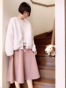 「薔薇柄」｜Ⓜ︎🐿️ena.さん（レディース・157cm）の冬コーディネート
