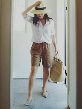 「TOPKAPI（トプカピ）のアイテム（帽子）」を使った、jさん（レディース・155cm）の夏コーディネート