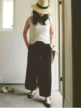 「TOPKAPI（トプカピ）のアイテム（帽子）」を使った、jさん（レディース・155cm）の夏コーディネート