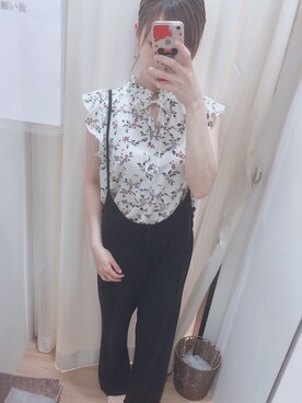「INGNI（イング）のアイテム（シャツ/ブラウス、ホワイト系）」を使った、yさん（レディース・156cm）の夏コーディネート