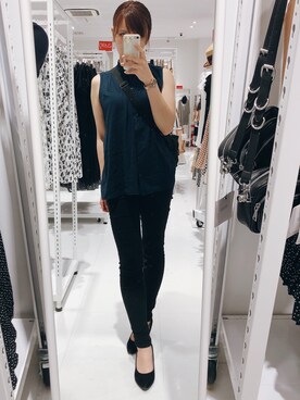 「GORGE（ゴージ）のアイテム（その他パンツ、ブラック系）」を使った、yさん（レディース・156cm）の夏コーディネート