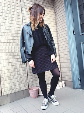 「CONVERSE（コンバース）のconverse（コンバース） ALL STAR OX（オールスターOX）（スニーカー）」を使った、も か み ゆさん（レディース・152cm）の春コーディネート