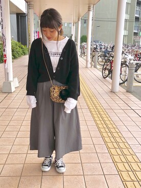 「CONVERSE（コンバース）のconverse（コンバース） ALL STAR OX（オールスターOX）（スニーカー）」を使った、も か み ゆさん（レディース・152cm）の秋コーディネート