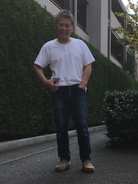 「Eddie Bauer（エディーバウアー）のアイテム（Tシャツ/カットソー）」を使った、KGさん（メンズ・165cm）の秋コーディネート