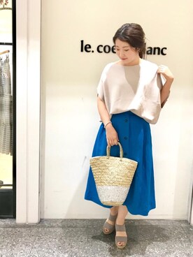 ルクールブラン名古屋セントラルパーク店スタッフさん（レディース・158cm）の春コーディネート