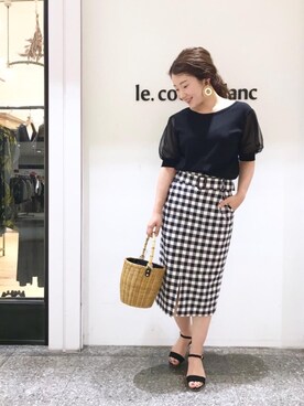 ルクールブラン名古屋セントラルパーク店スタッフさん（レディース・158cm）の夏コーディネート