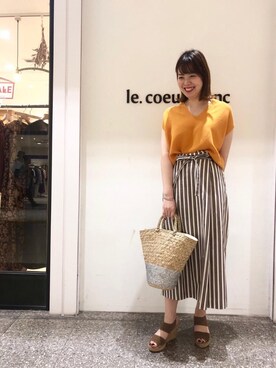 ルクールブラン名古屋セントラルパーク店スタッフさん（レディース・161cm）の夏コーディネート