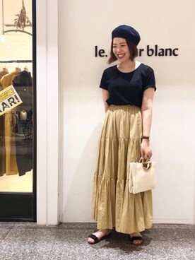 ルクールブラン名古屋セントラルパーク店スタッフさん（レディース・161cm）の夏コーディネート