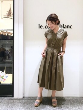 ルクールブラン名古屋セントラルパーク店スタッフさん（レディース・158cm）の夏コーディネート