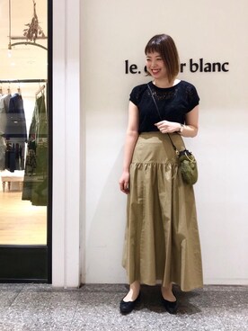 「お呼ばれ」｜「アイテム（バレエシューズ）」を使った、ルクールブラン名古屋セントラルパーク店スタッフさん（レディース・161cm）の夏コーディネート