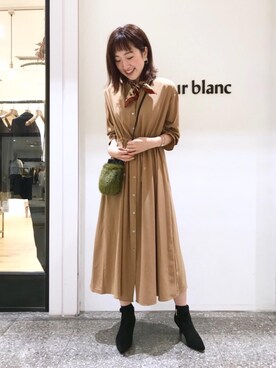 「お呼ばれ」｜「アイテム（財布/小物）」を使った、ルクールブラン名古屋セントラルパーク店スタッフさん（レディース・166cm）の秋コーディネート