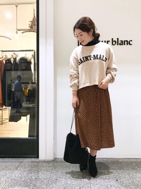 ルクールブラン名古屋セントラルパーク店スタッフさん（レディース・158cm）の秋コーディネート