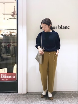 ルクールブラン名古屋セントラルパーク店スタッフさん（レディース・158cm）の秋コーディネート