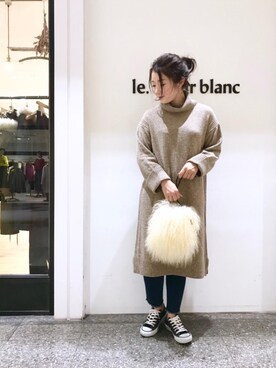 ルクールブラン名古屋セントラルパーク店スタッフさん(レディース・158cm)の秋コーディネート