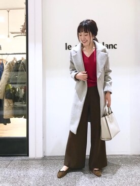 ルクールブラン名古屋セントラルパーク店スタッフさん（レディース・166cm）の秋コーディネート